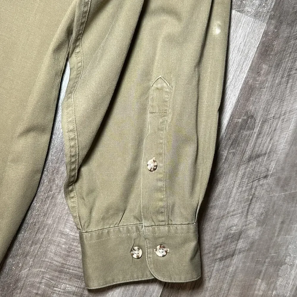 Allen & Solly Vintage Weathered Twill Long Sleeve Button Down - Large